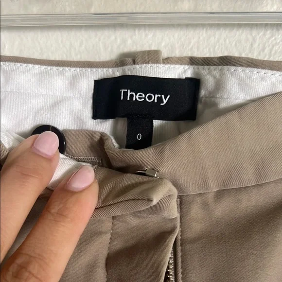 Theory Women’s Tan Classic Ankle Length Straight-Leg Pants - Picture 2 of 4